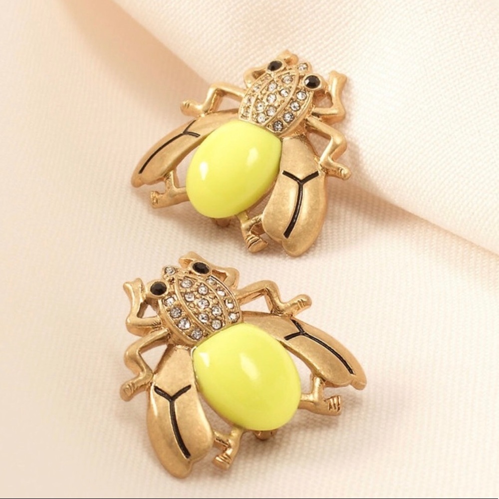 Stella & Dot [V] 2-in-1🐝Buzz Thrill Hoops Bumblebee Earrings - Picture 2 of 16